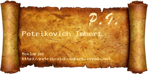 Petrikovich Imbert névjegykártya